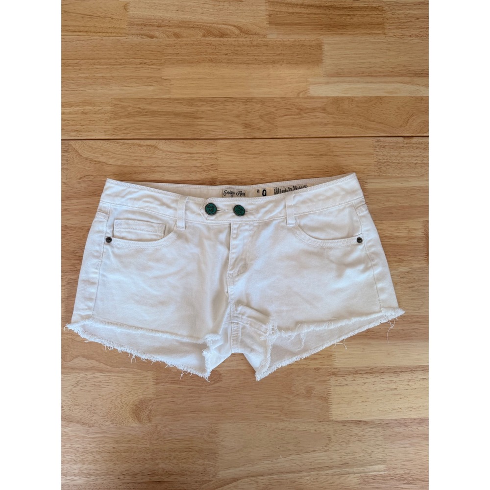 Y2K Vintage Summer Indigo Rein White Denim Cutoff Shorts 9